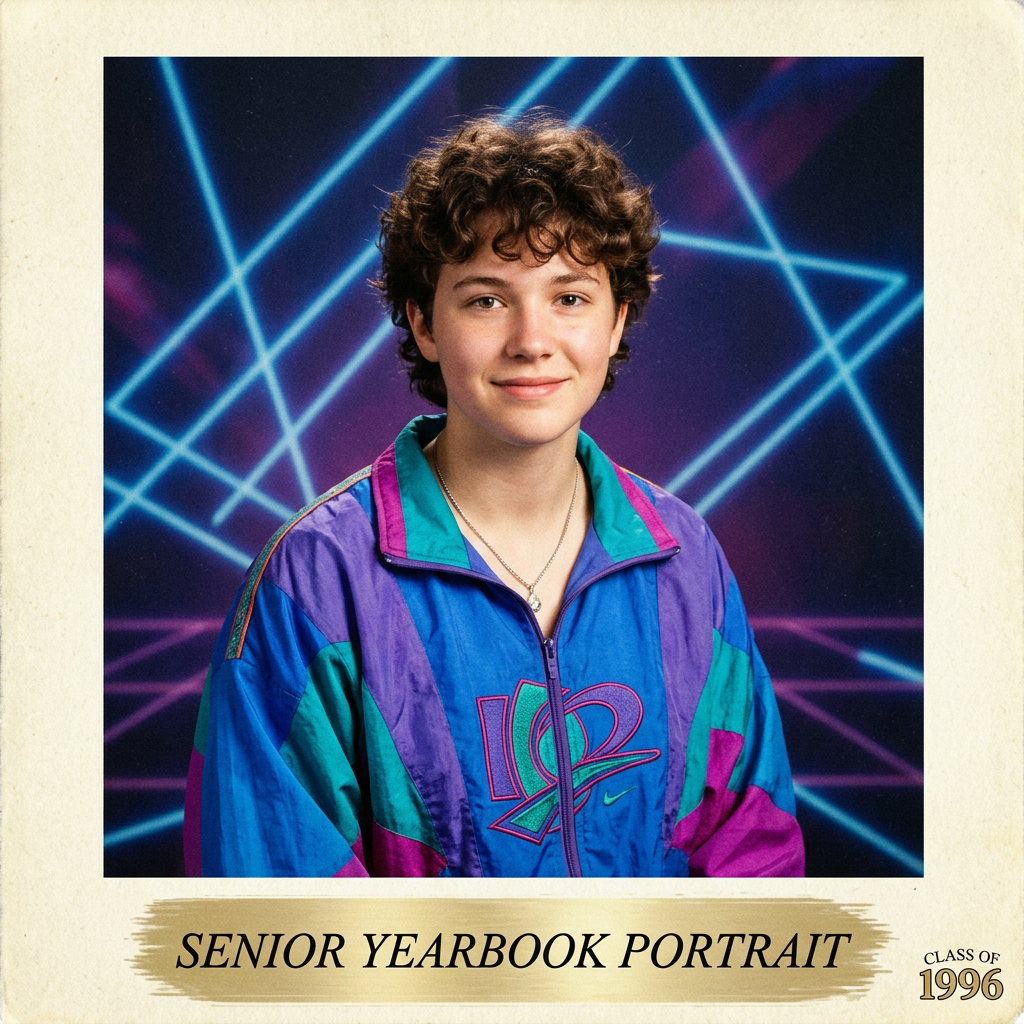90s High School Yearbook AI Trend AI portrait