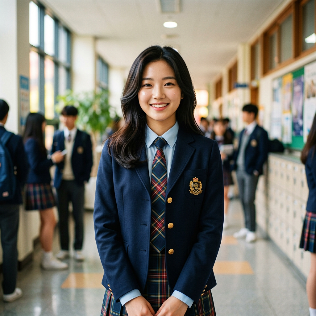 High Teen K-Drama School Uniform Portrait AI AI portrait