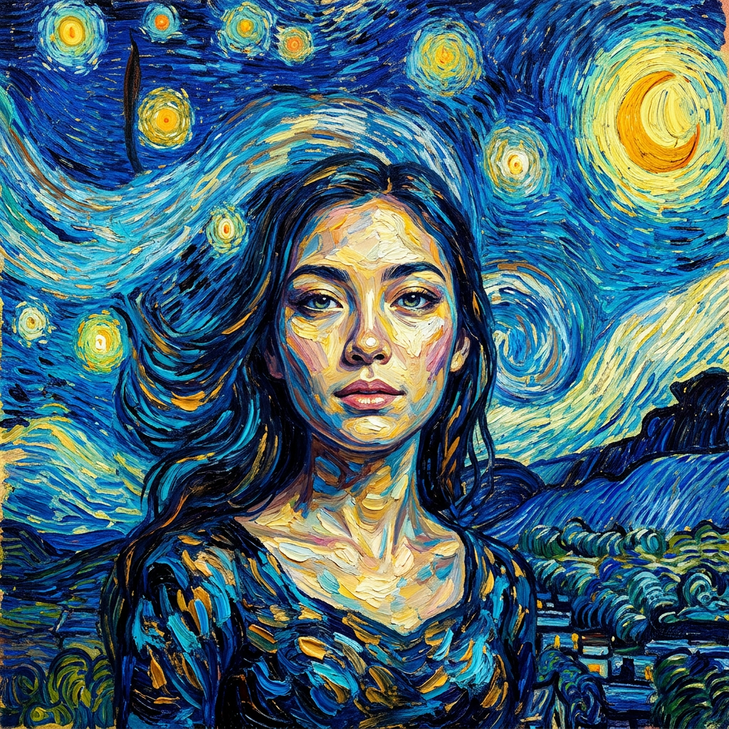 Surrealist Dreamscape Starry Night AI Portrait AI portrait